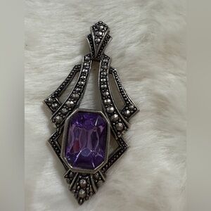 Avon Silver and Purple vintage pendant